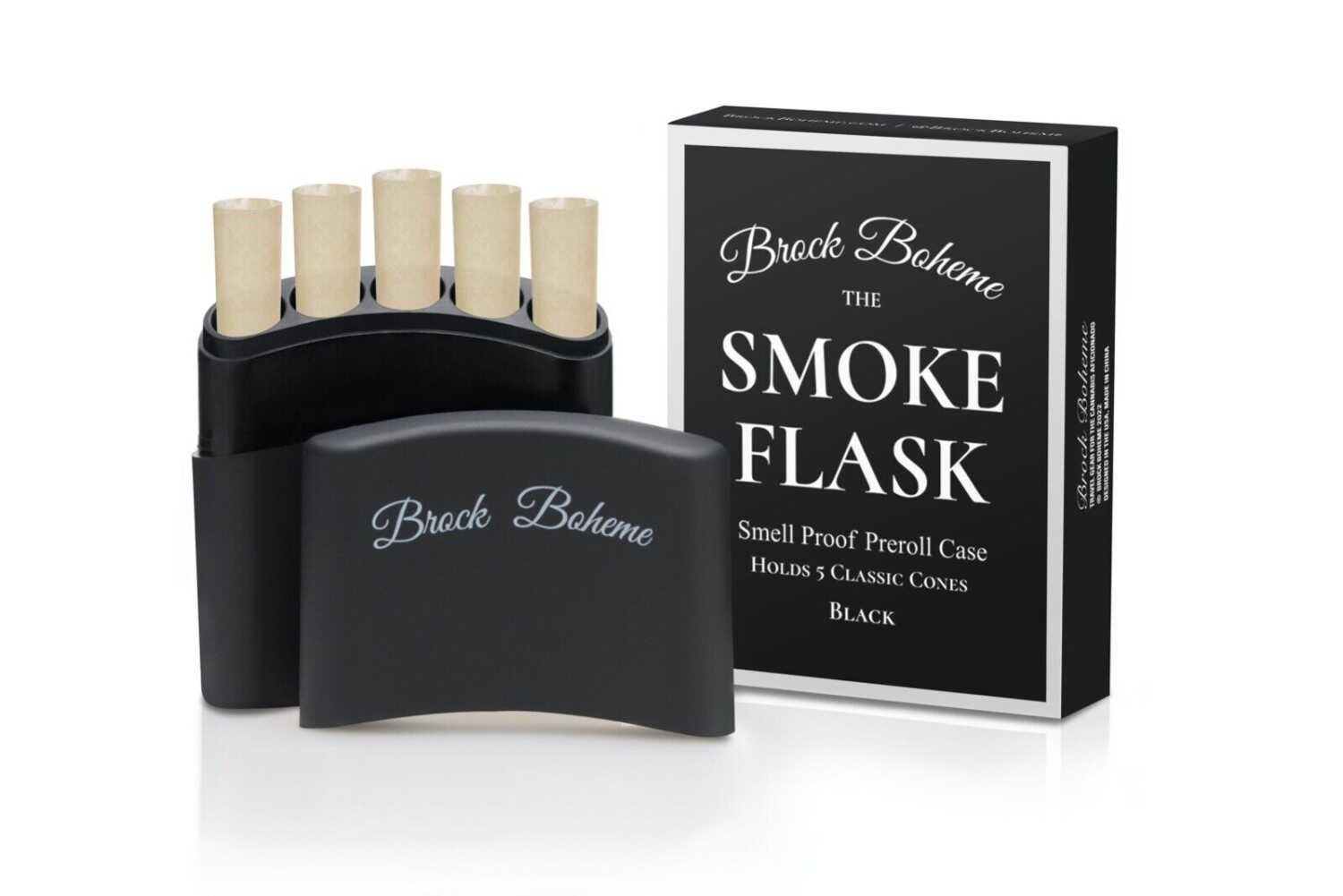 The Smoke Flask | Joint Case, Blunt Holder. Holds 5 Raw Cones. Smell Proof