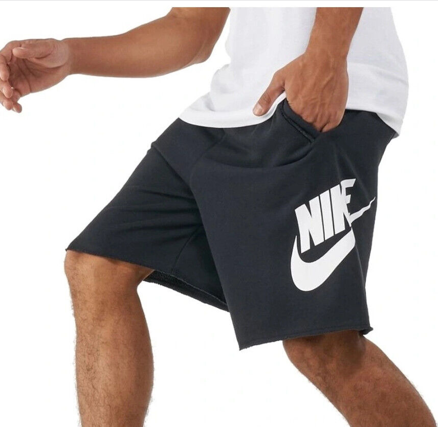 Men's Nike Sportswear Alumni French Terry fleece Shorts 2XL Black Casual