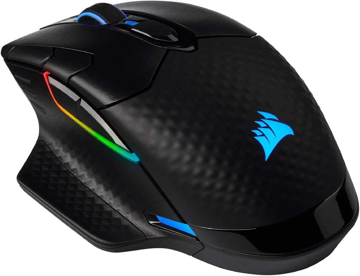 Corsair Dark Core RGB Pro SE, FPS/MOBA Gaming Mouse with SLIPSTREAM Technology, Black, Backlit RGB LED, 18000 DPI, Optical, Qi wireless charging certified