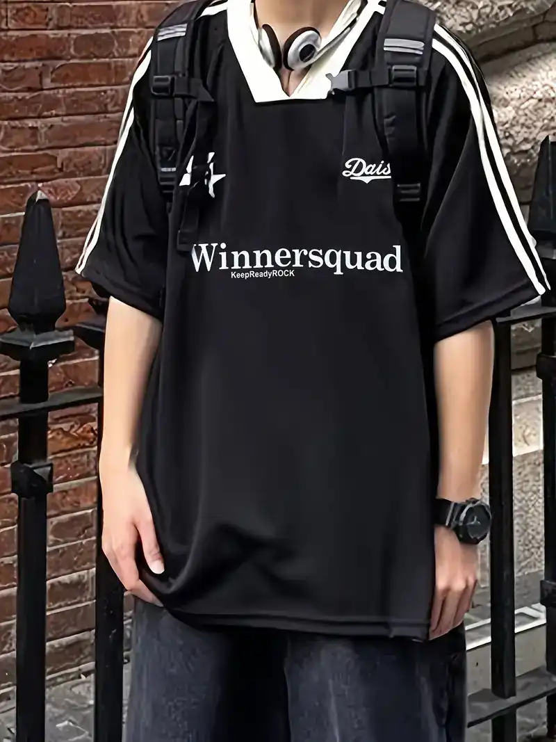 Letter Print T-shirt, Y2K Short Sleeve Crew Neck Top For Spring & Summer, Women's Clothing