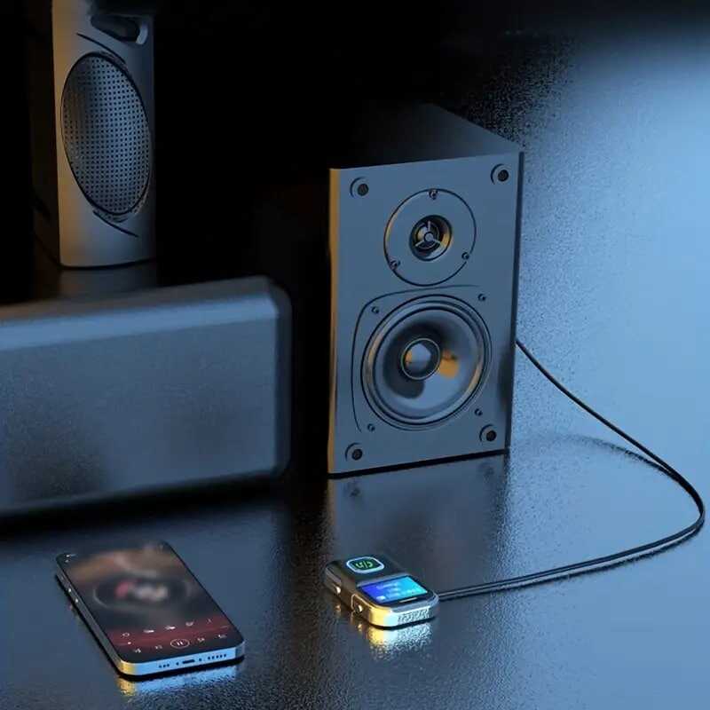 Wireless Receiver With LCD Screen, Portable AUX, 5.0 Adapter For Car, Wireless Audio Receiver For Home Stereo/Speaker/Wired Headphones