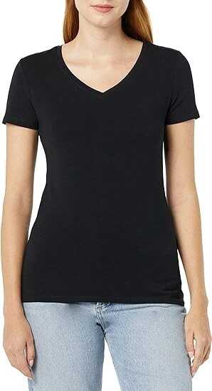 JD.GLOBAL  Essentials Women's Classic-Fit Short-Sleeve V-Neck T-Shirt, Multipacks