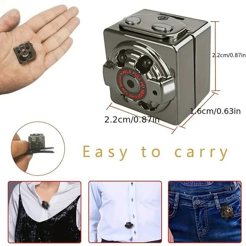 1pc Small Camera HD Portable Camera, Outdoor Sports Infrared Night Vision Mini Camera, Aerial Recorder Camera, Micro Cam SQ8